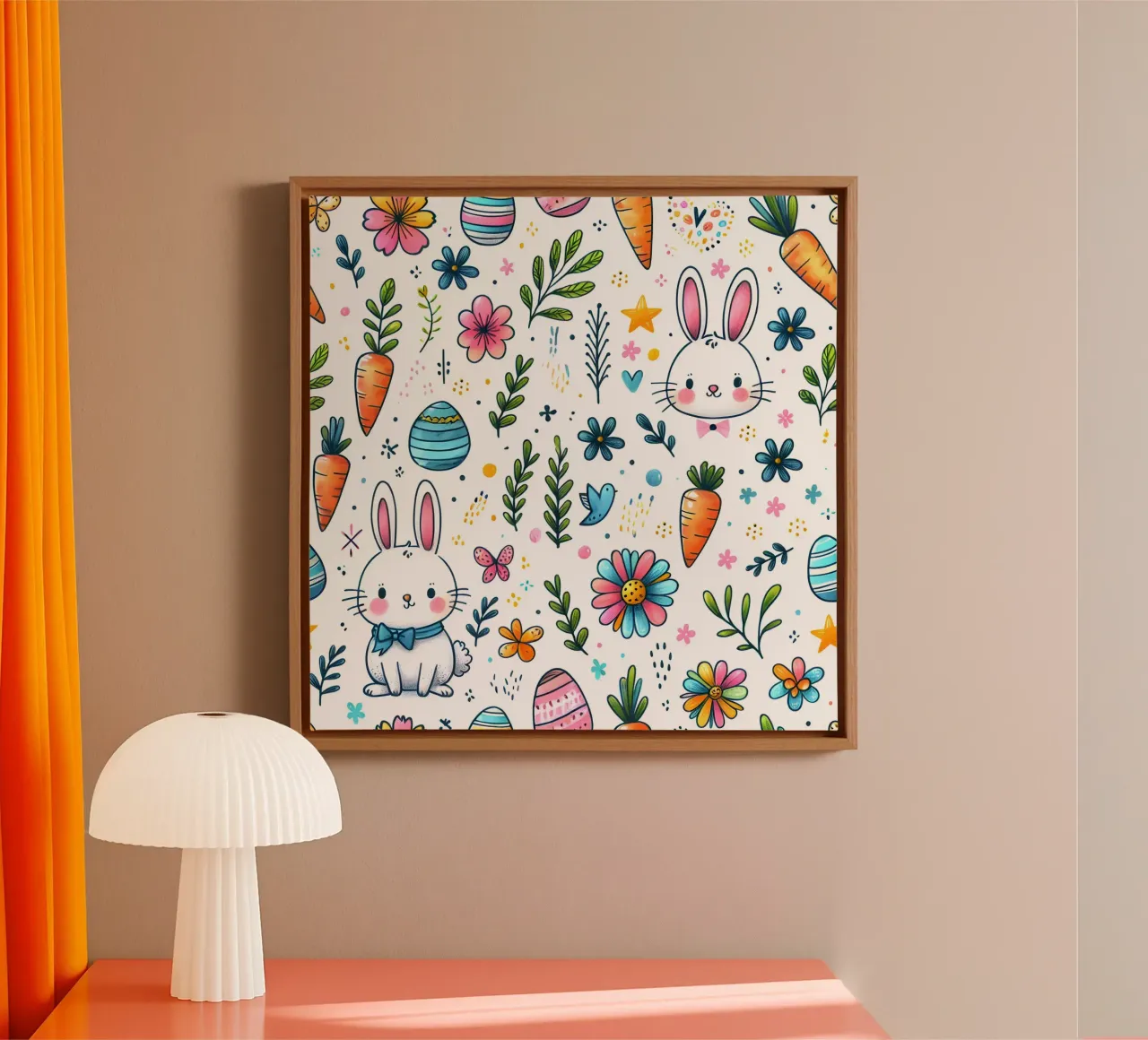 Paashaas krabbels canvas met Baklijst van Happy Littles