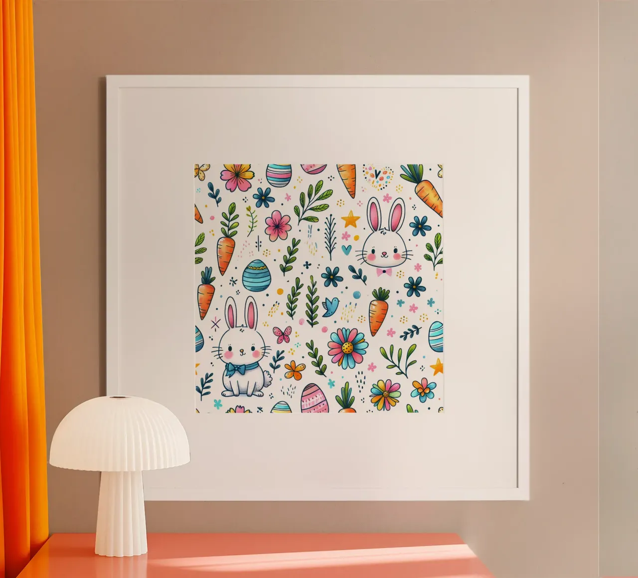 Scarabocchi del coniglietto di Pasqua poster da Happy Littles