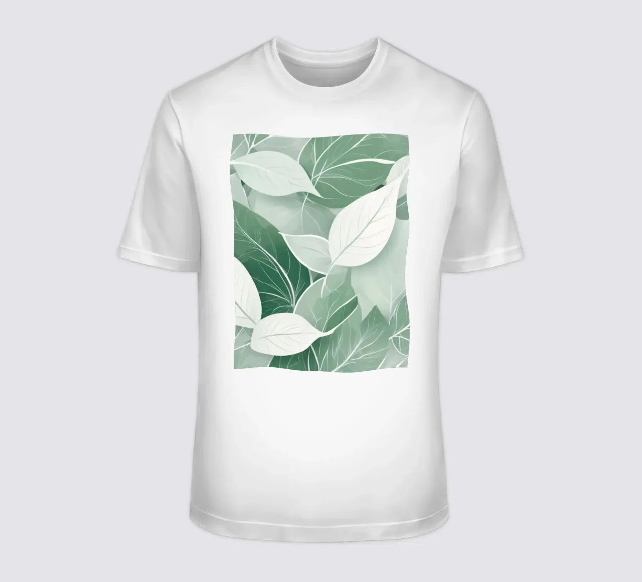 Zarte grüne Blätter schaffen ein beruhigendes botanisches Muster T-Shirt von DesignDoodle