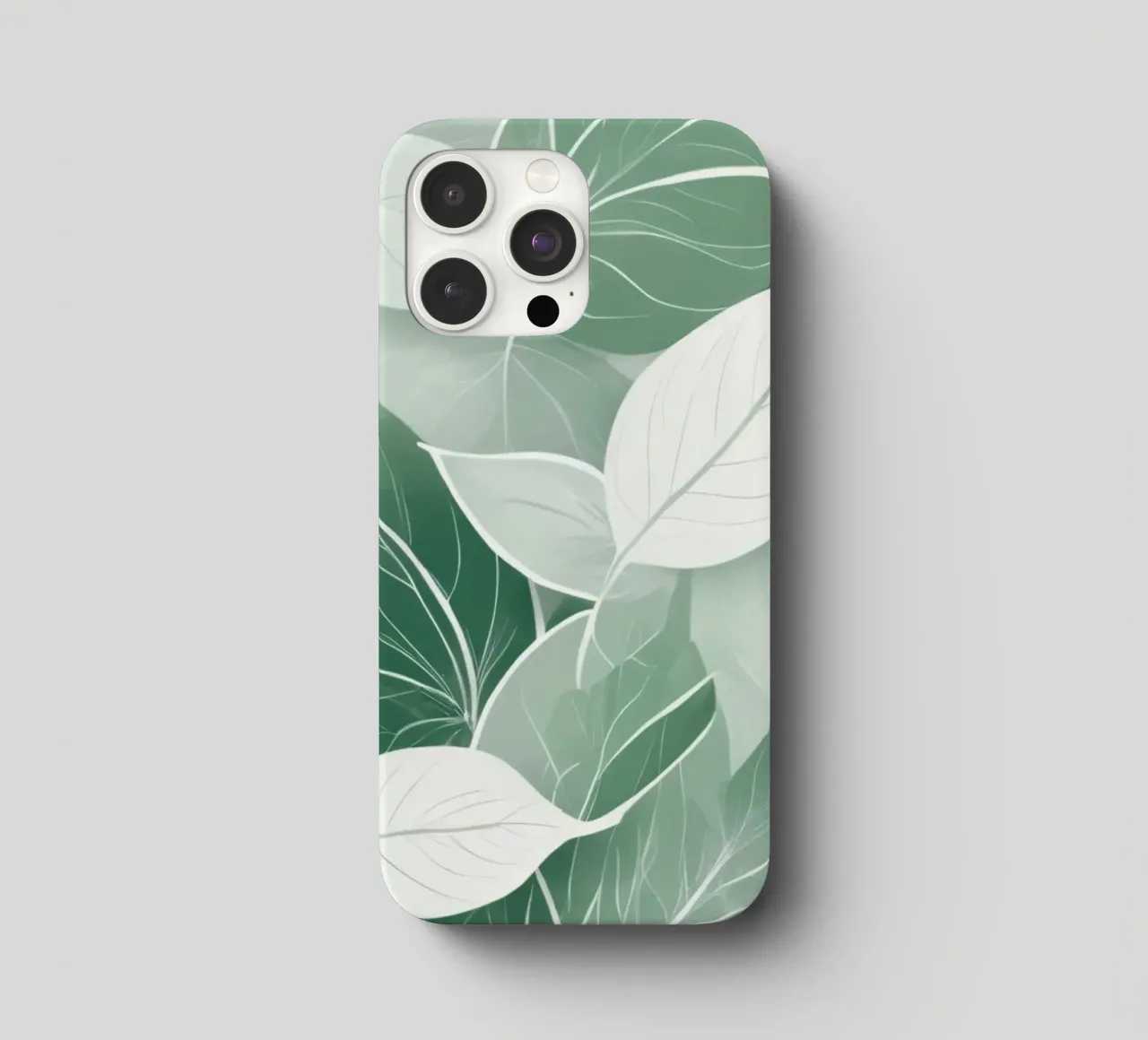 Soft green leaves create a calming botanical pattern iphone case by DesignDoodle