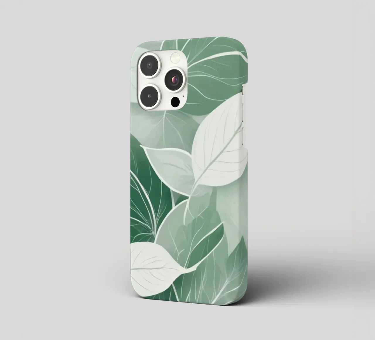 Soft green leaves create a calming botanical pattern iphone case by DesignDoodle