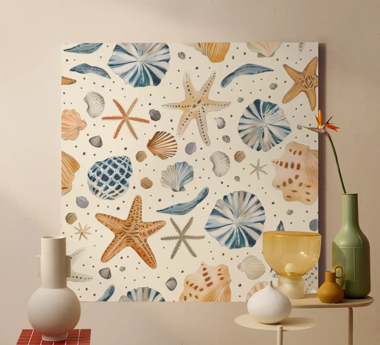 Estate e spiaggia tela con Cornice a cassetta da Happy Littles