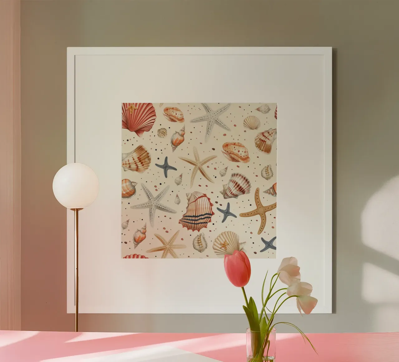 Estate e spiaggia poster con telaio in alluminio da Happy Littles