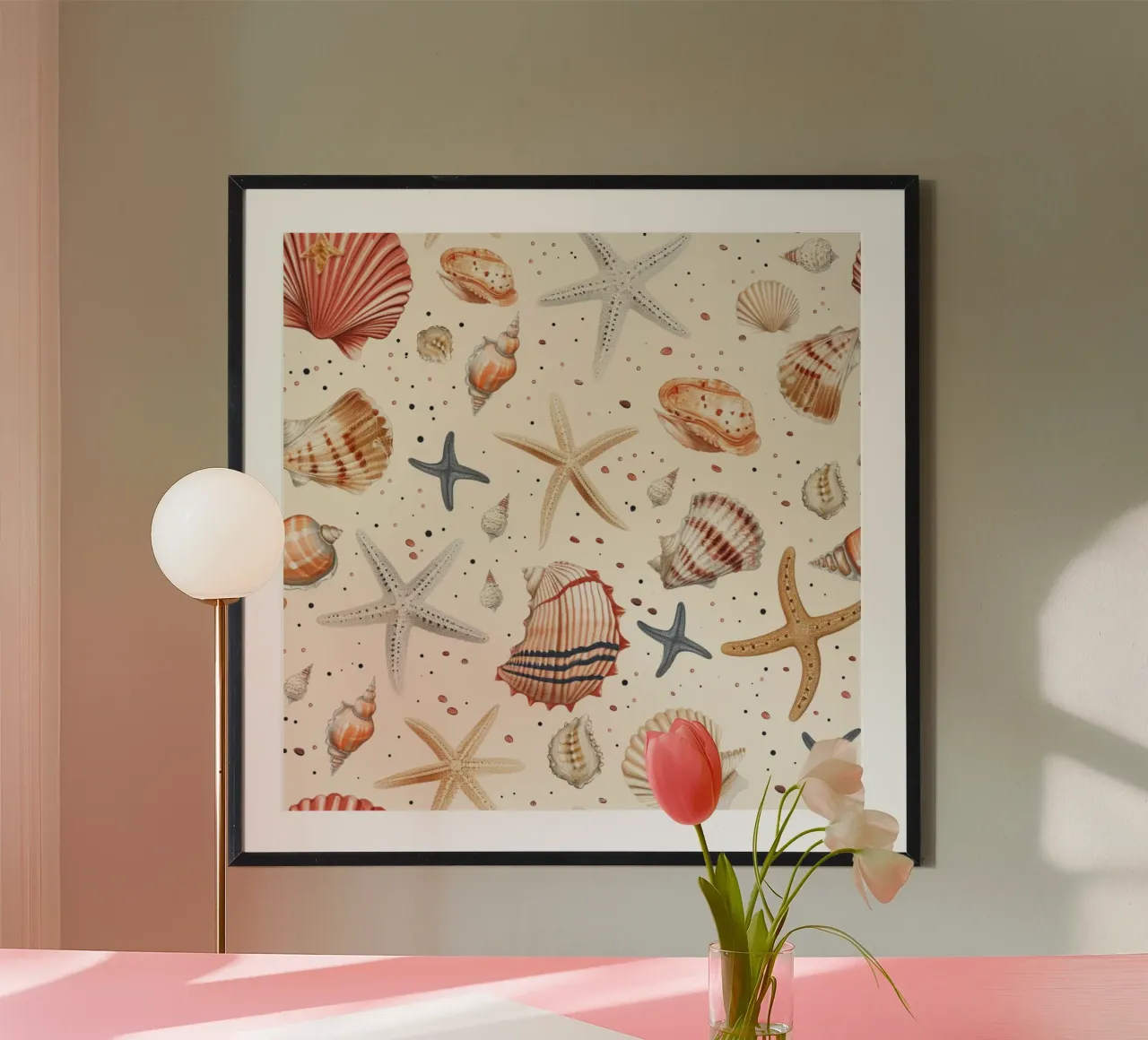 Estate e spiaggia poster con telaio in alluminio da Happy Littles