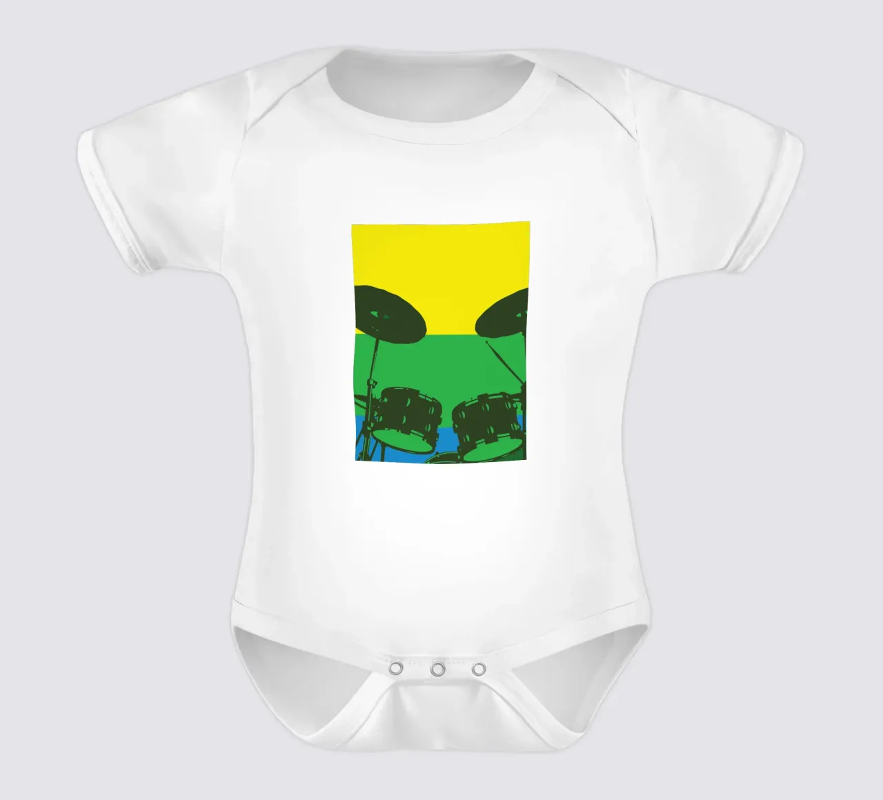 Drum Set short-sleeve baby romper by MUSIC EDITION