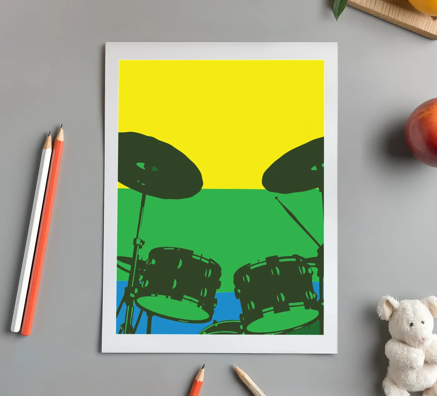 Drumstel stickervel van MUSIC EDITION