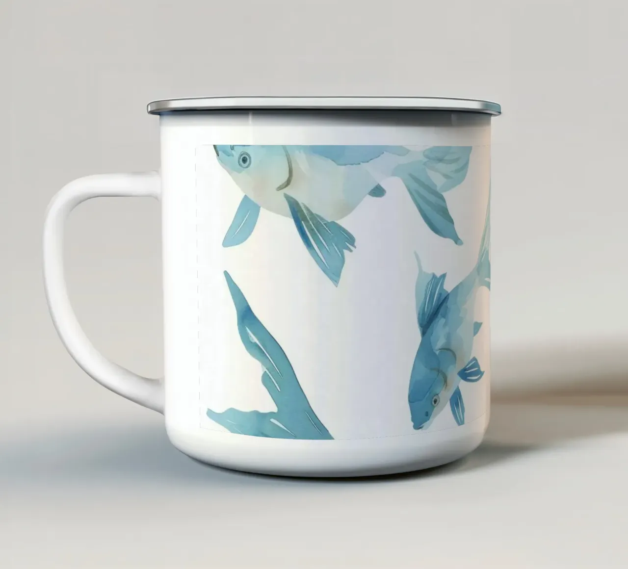 Blue Fishes tazza in smalto da treechild