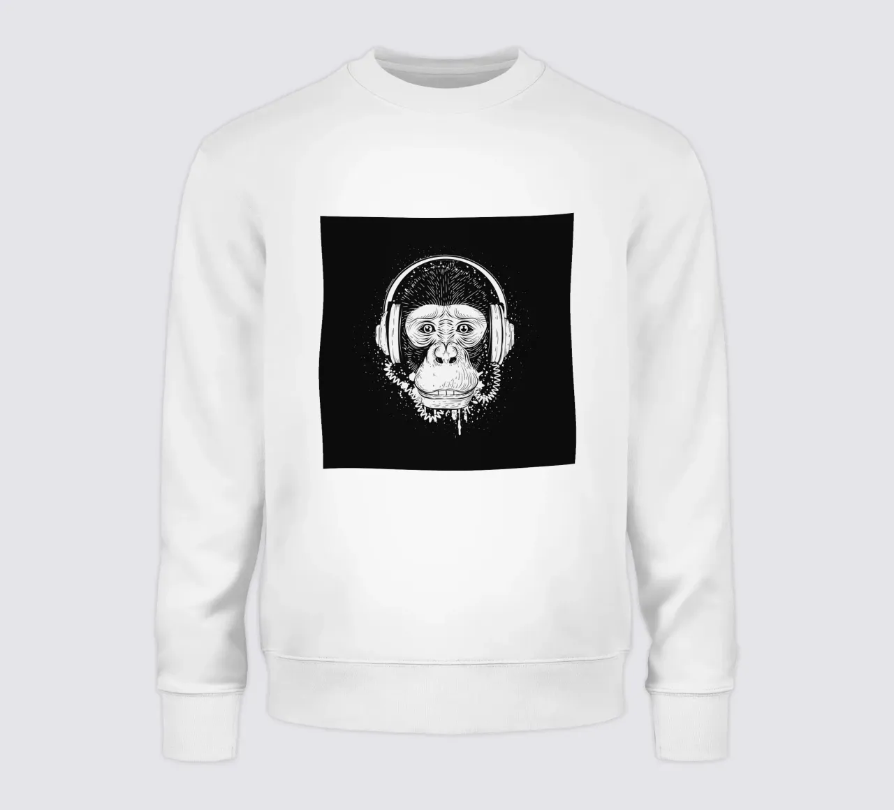 Scimmia cool con cuffie - design urbano in bianco e nero felpa da NA/MO