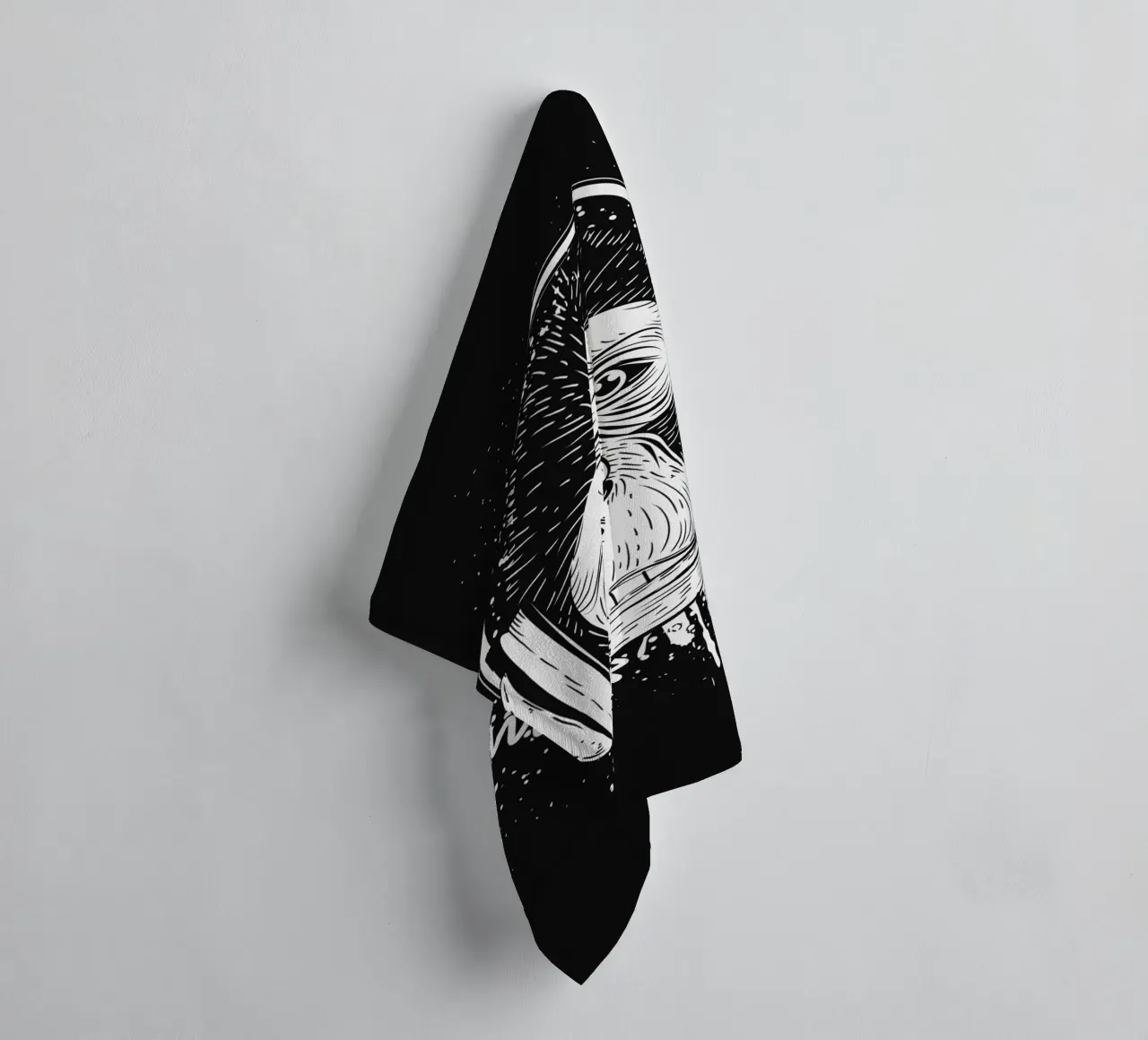 Scimmia cool con cuffie - design urbano in bianco e nero asciugamano da bagno da NA/MO