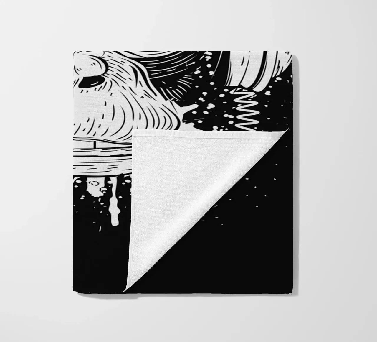Scimmia cool con cuffie - design urbano in bianco e nero telo mare da NA/MO