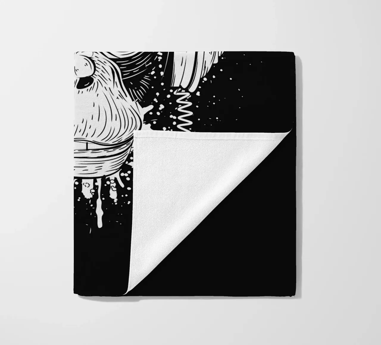 Scimmia cool con cuffie - design urbano in bianco e nero telo mare da NA/MO