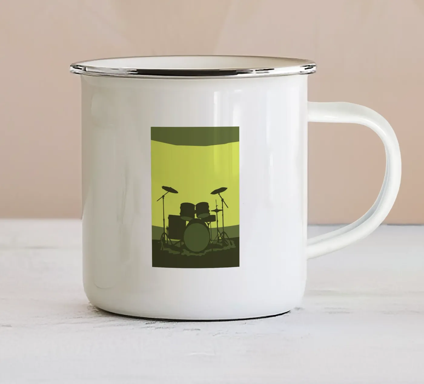 Drum Set enamel mug by MUSIC EDITION