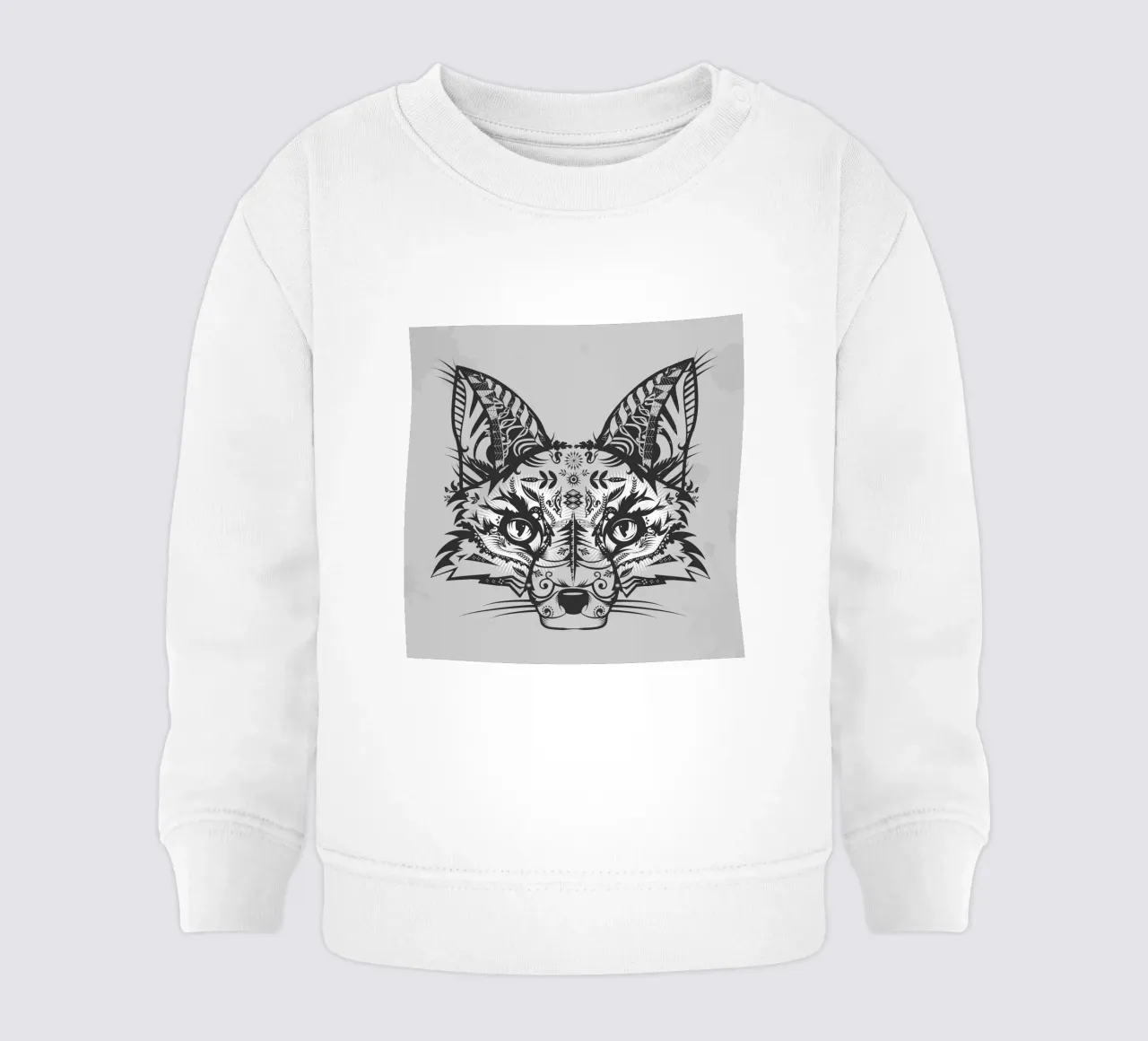 Zorro místico en estilo lineal ornamental sudadera de bebé de NA/MO