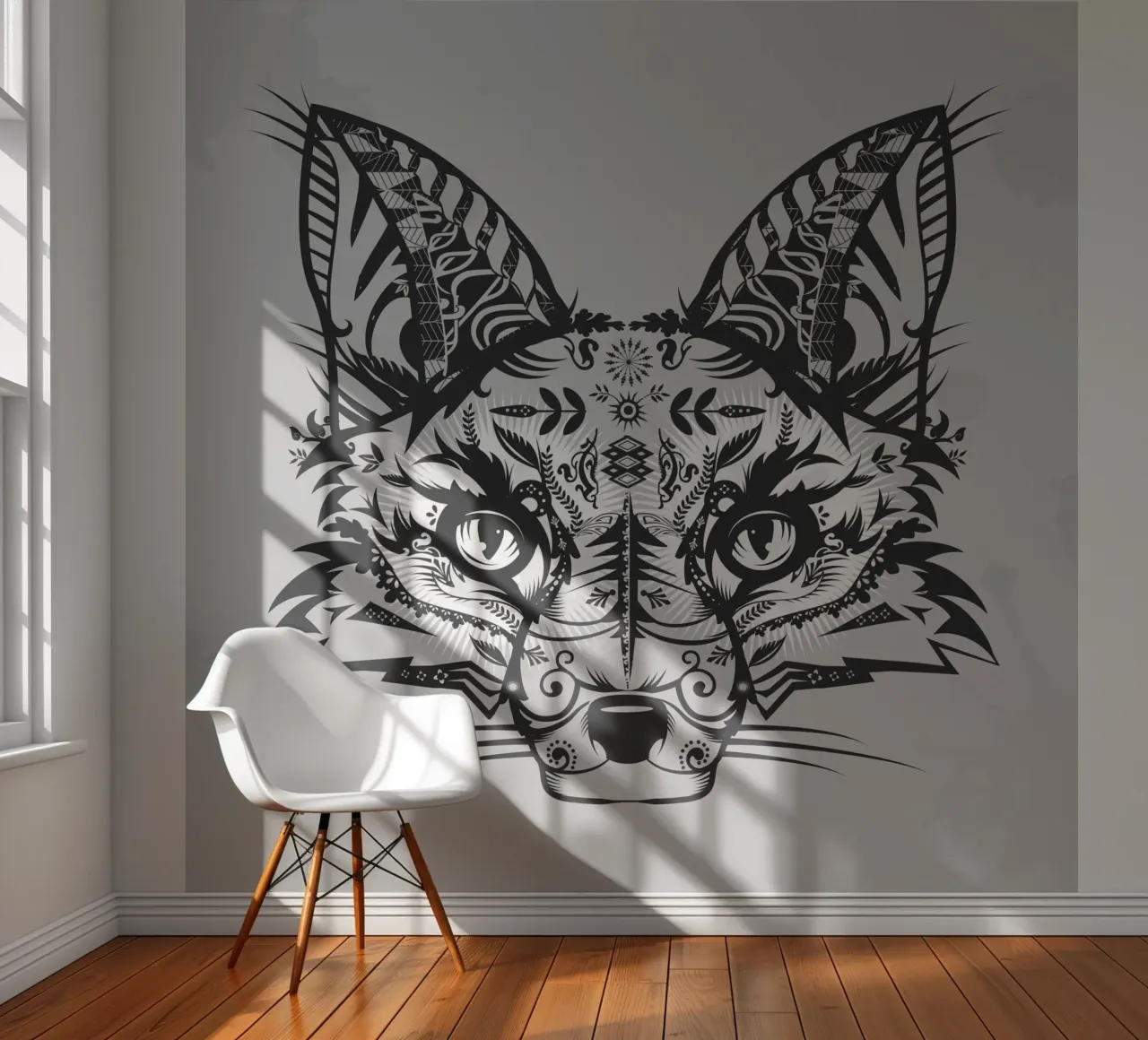 Mystical fox in ornamental line art style photo wallpaper by NA/MO