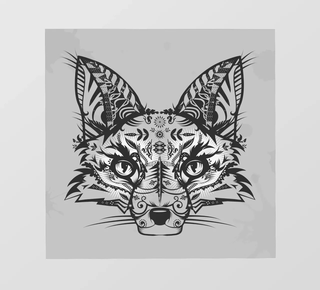 Mystical fox in ornamental line art style photo wallpaper by NA/MO