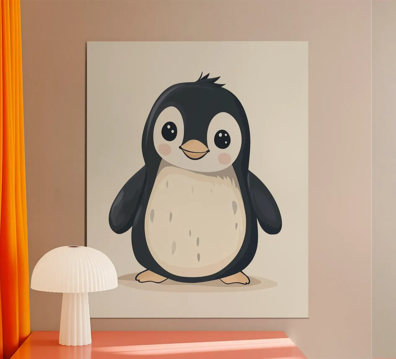 Pinguino stravagante poster con telaio in alluminio da Happy Littles