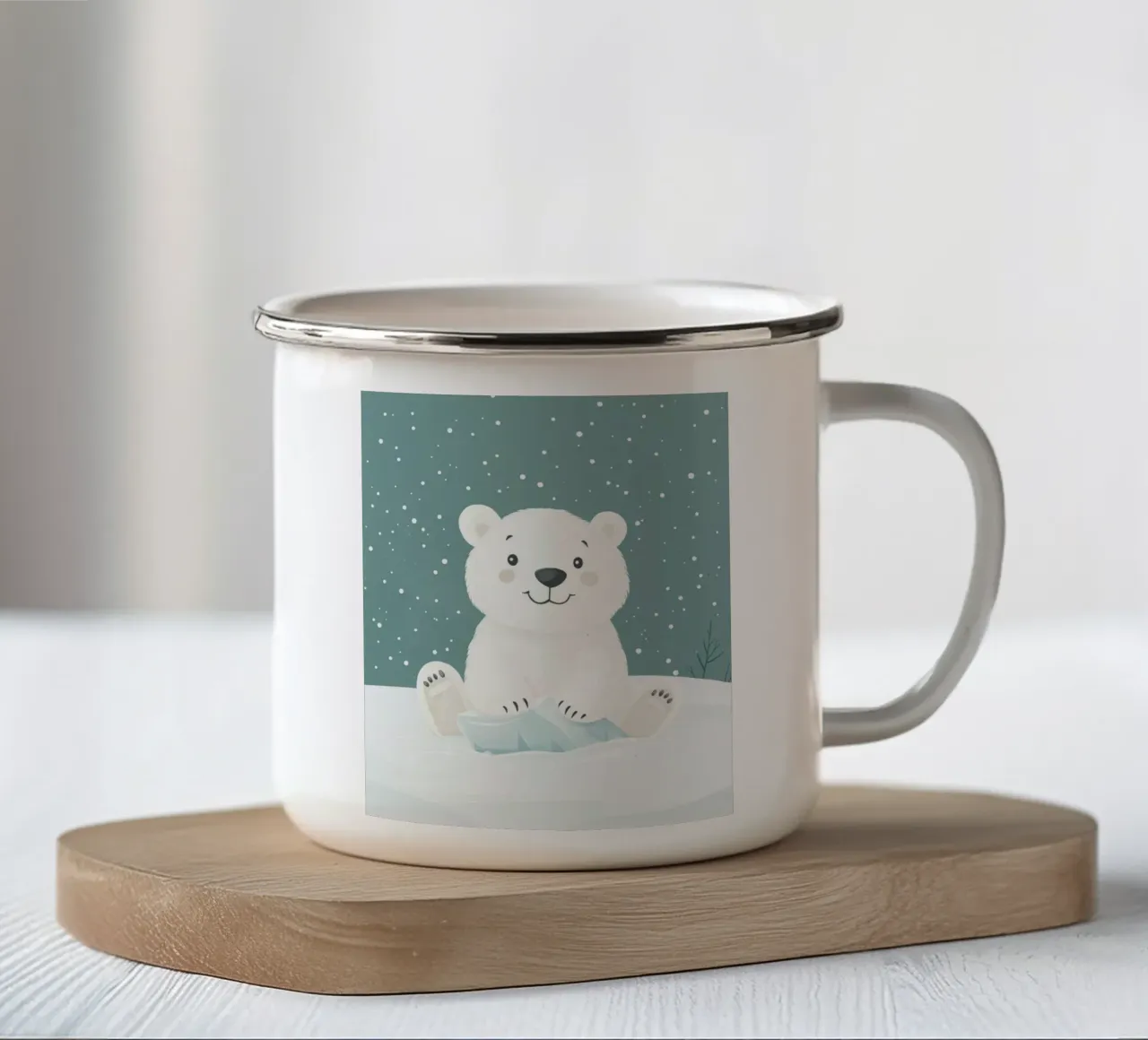 Orso polare stravagante tazza in smalto da Happy Littles