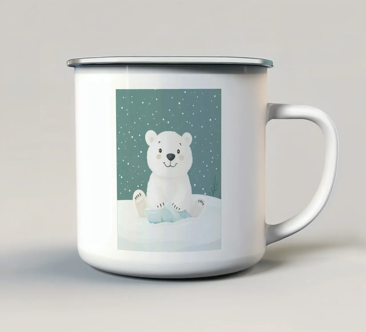 Orso polare stravagante tazza in smalto da Happy Littles