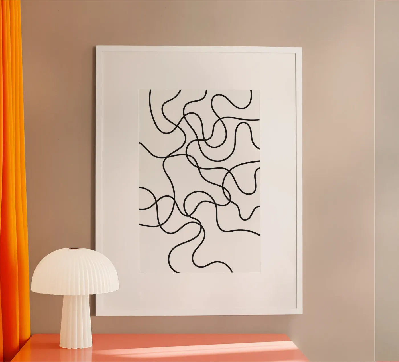 Line Scribble Abstract poster van galihstudio