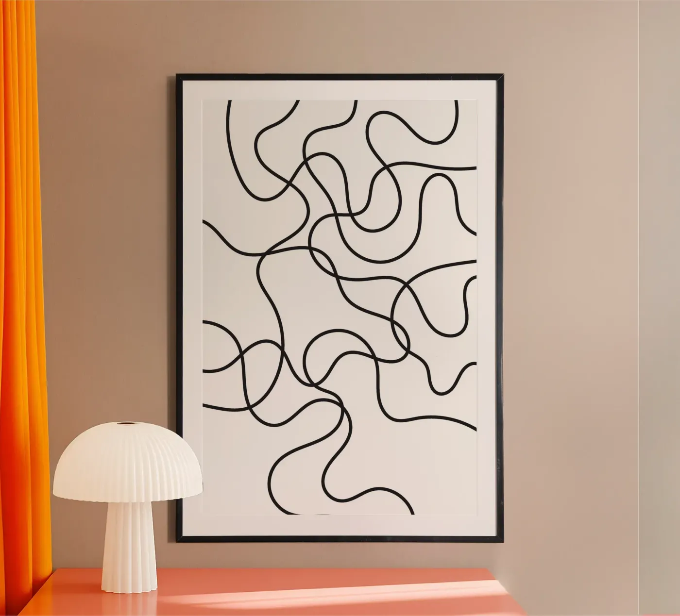 Line Scribble Abstract poster van galihstudio