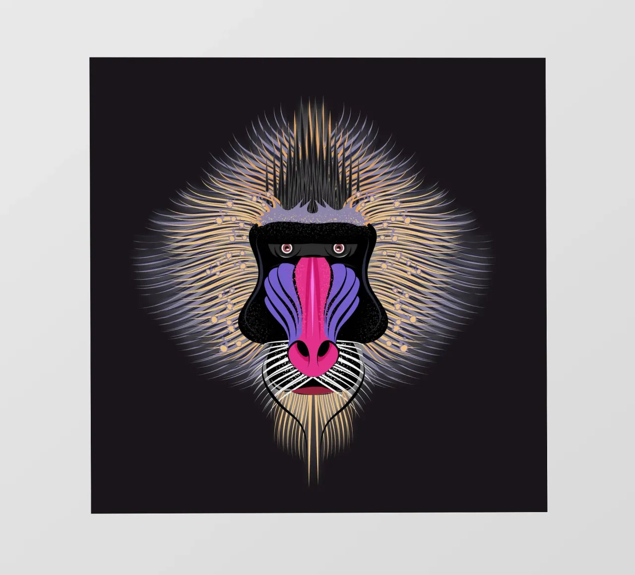Pop Art Mandrill - Ritratto di scimmia colorata pellicola backlit da NA/MO