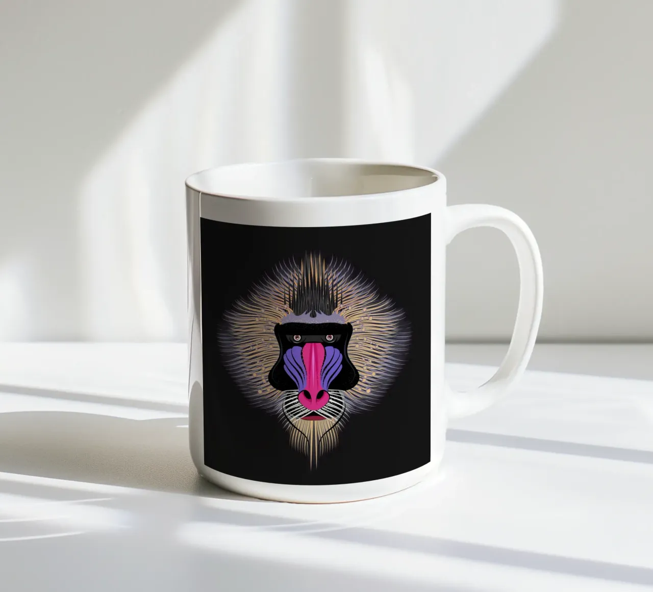 Pop Art Mandrill - Ritratto di scimmia colorata tazza in ceramica da NA/MO