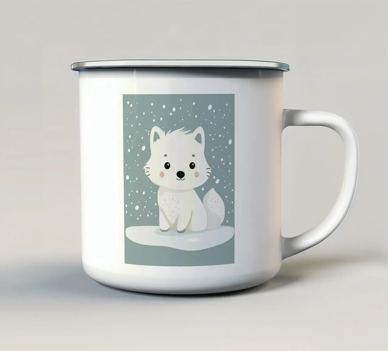Lupo artico stravagante tazza in smalto da Happy Littles