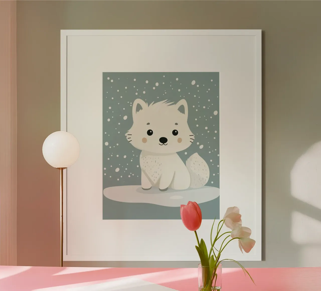 Grillige poolwolf poster van Happy Littles