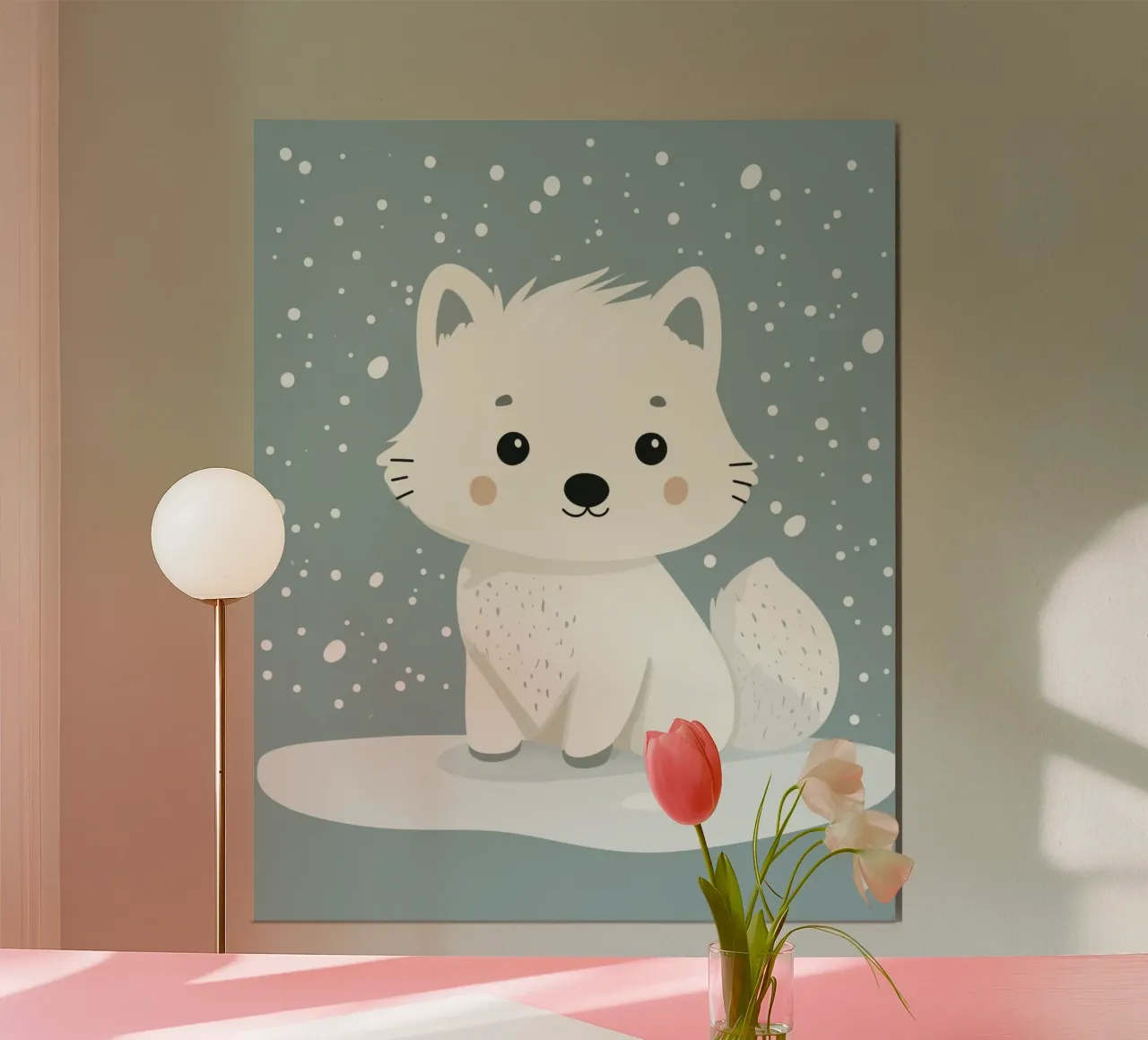 Grillige poolwolf poster van Happy Littles