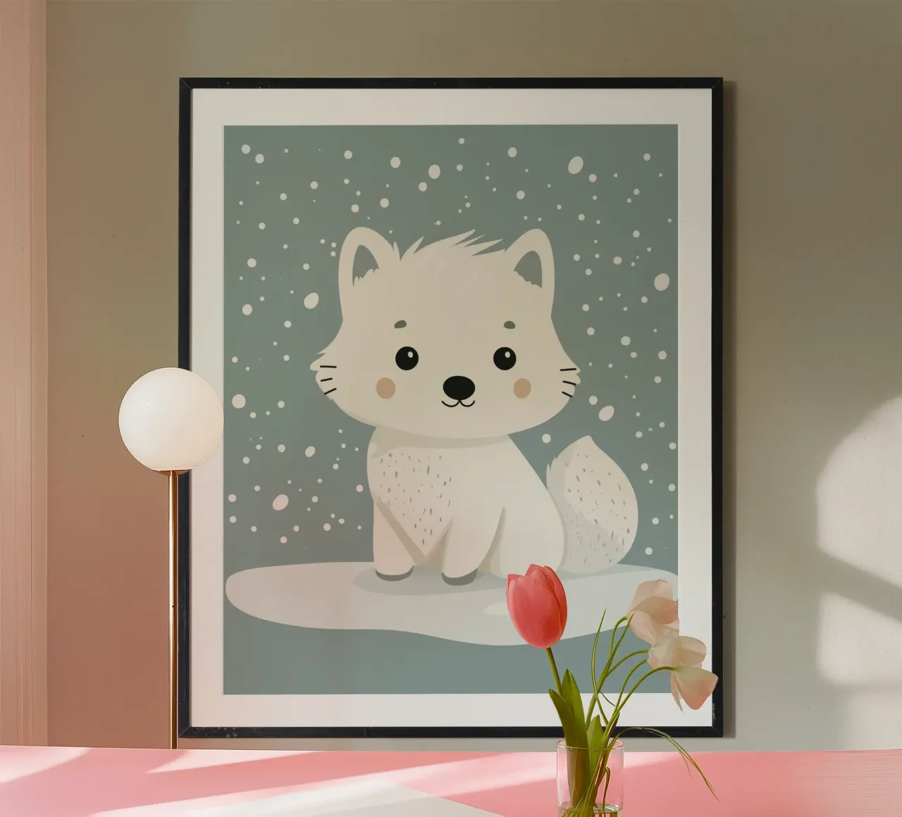 Grillige poolwolf poster van Happy Littles