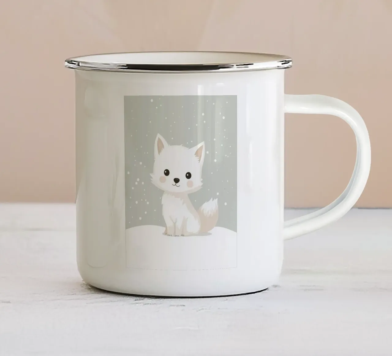 Lupo artico stravagante tazza in smalto da Happy Littles