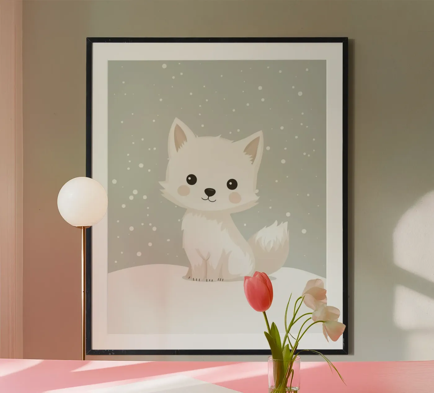 Skurriler arktischer Wolf Poster von Happy Littles
