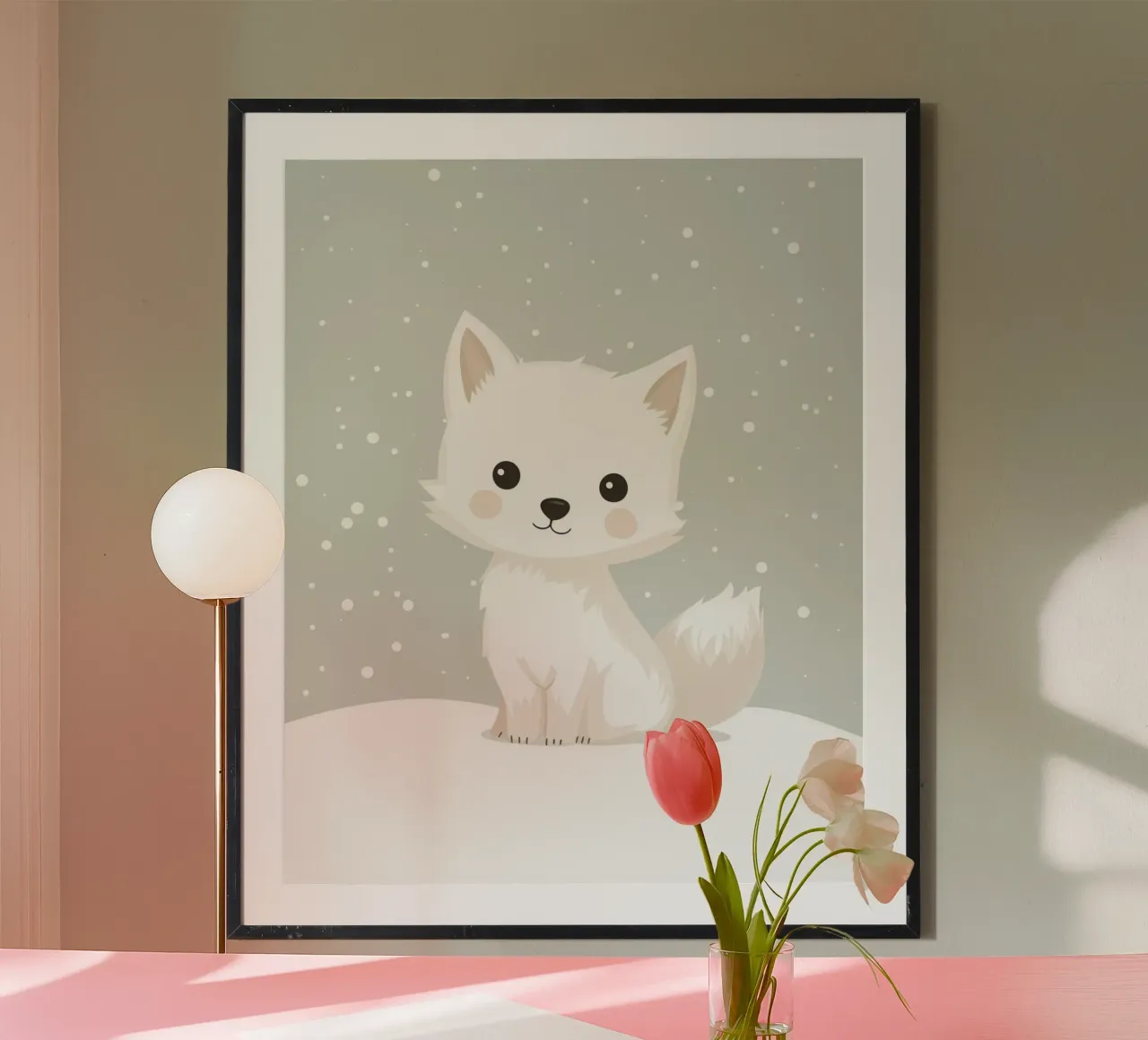 Grillige poolwolf poster van Happy Littles