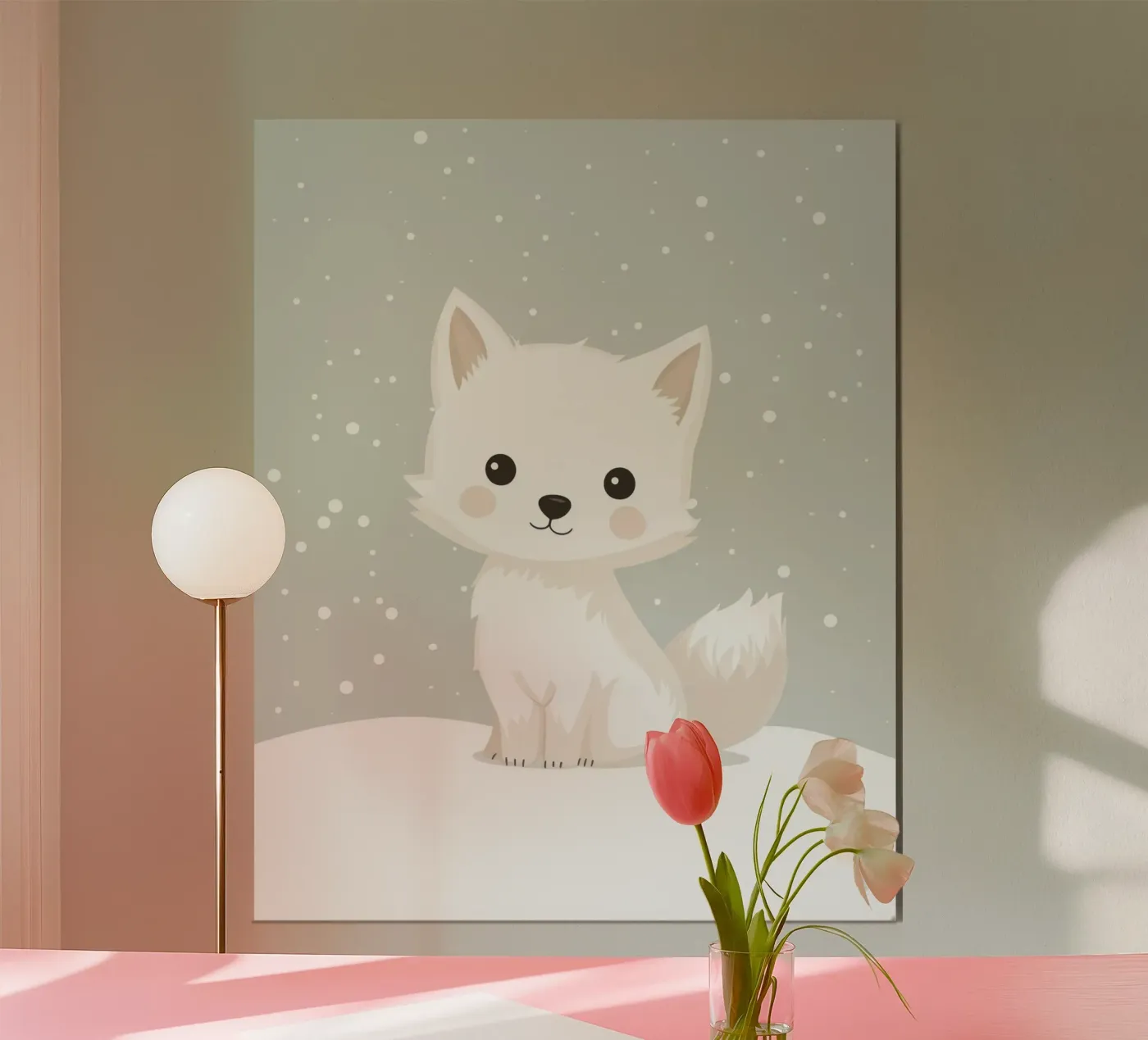 Skurriler arktischer Wolf Poster von Happy Littles