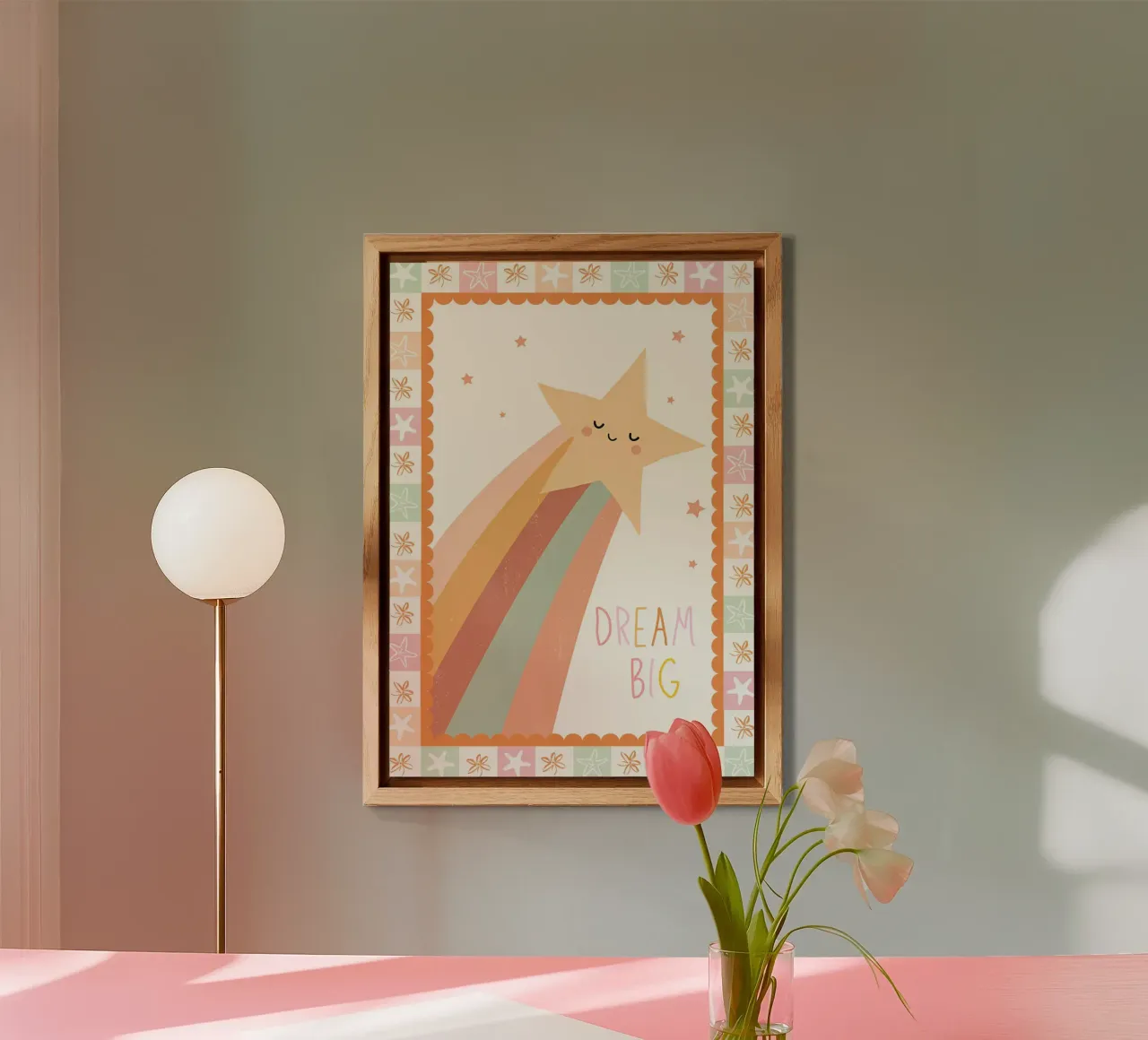 Sogno grande, poster con stella cadente, decorazioni per l'asilo nido, arte per la stanza dei giochi alluminio dibond da SunshinePrints