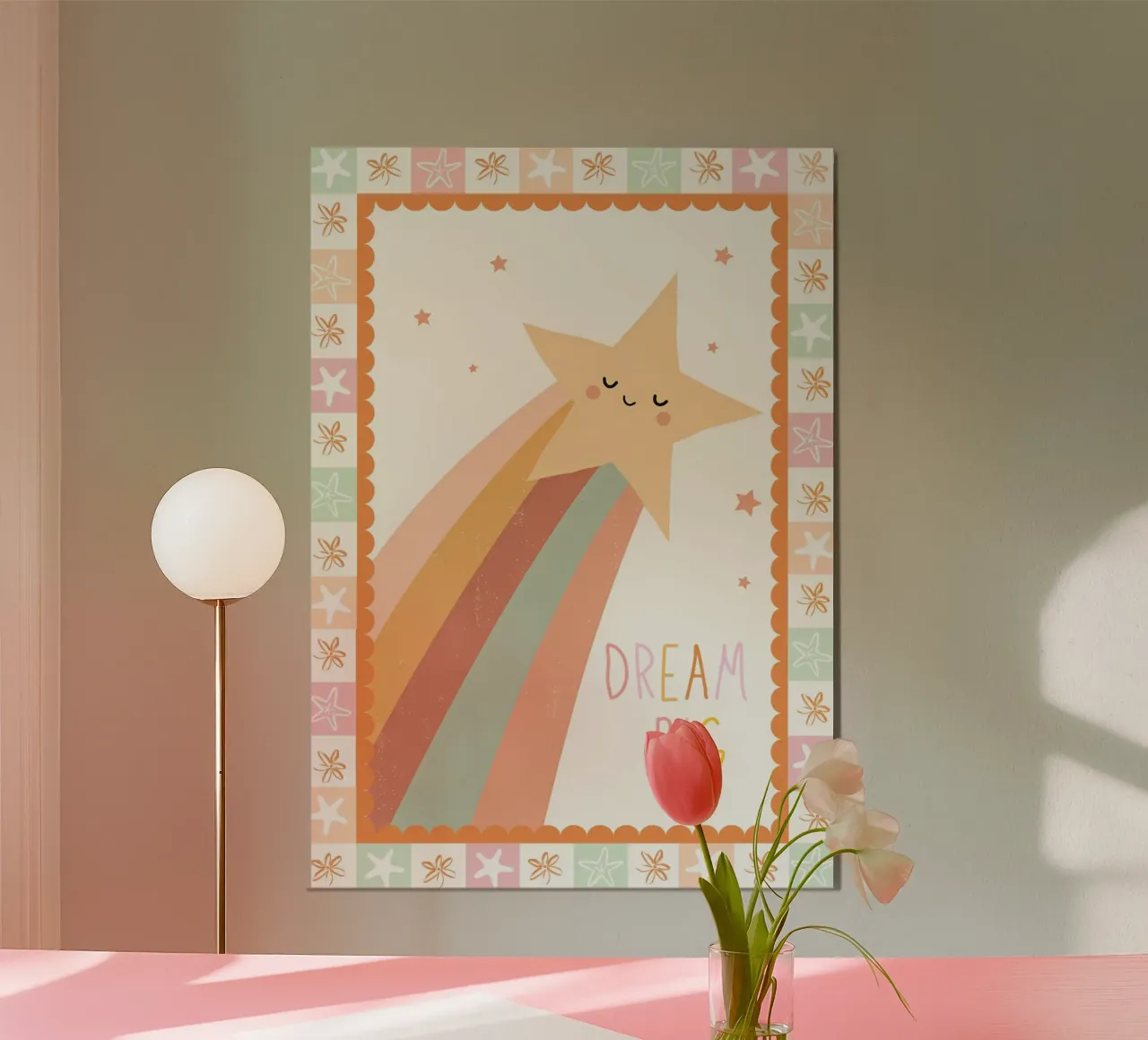 Sogno grande, poster con stella cadente, decorazioni per l'asilo nido, arte per la stanza dei giochi alluminio dibond da SunshinePrints