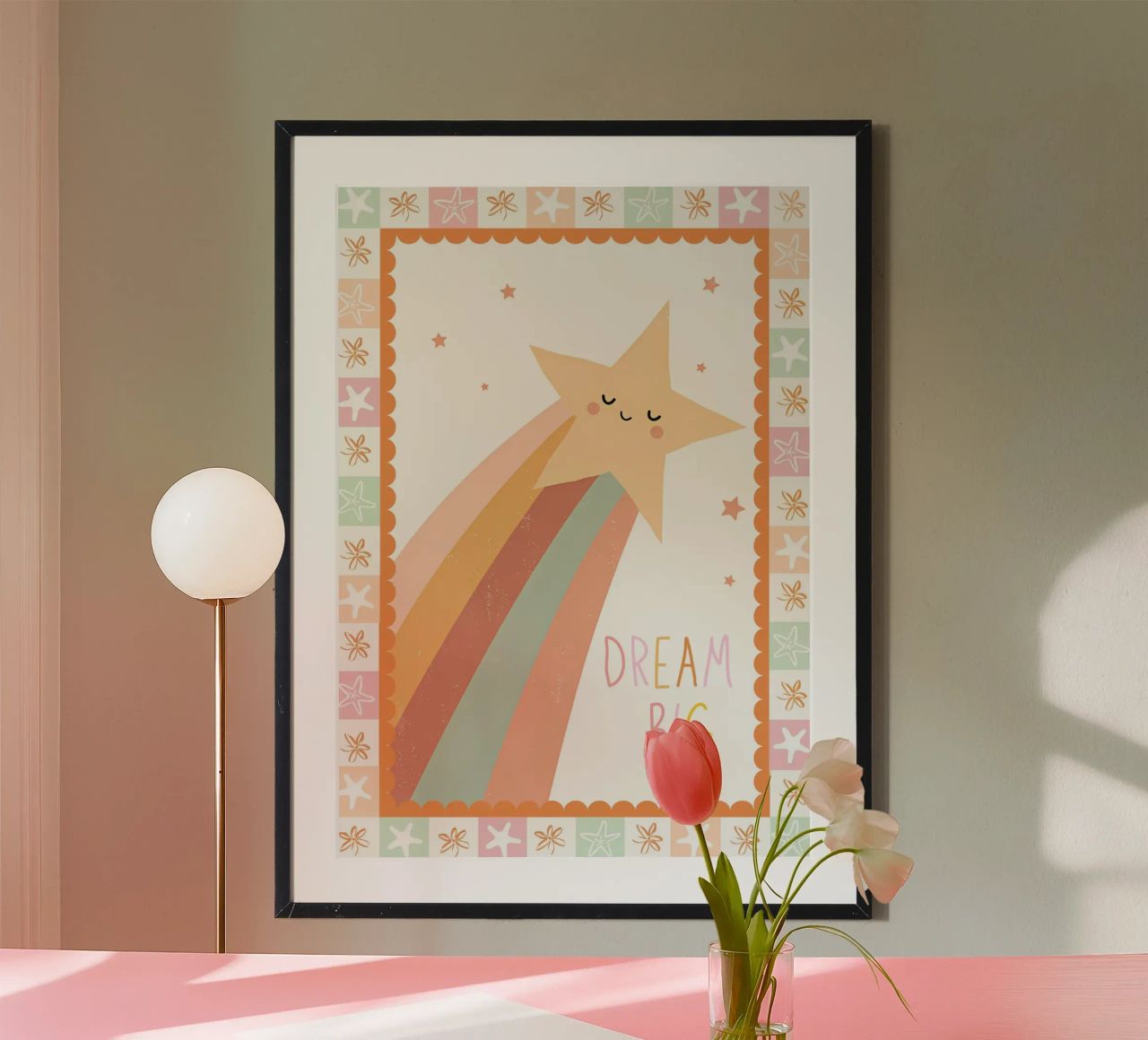 Dream Big, Shooting Star Poster, Nursery Decor, Playroom Art poster by SunshinePrints