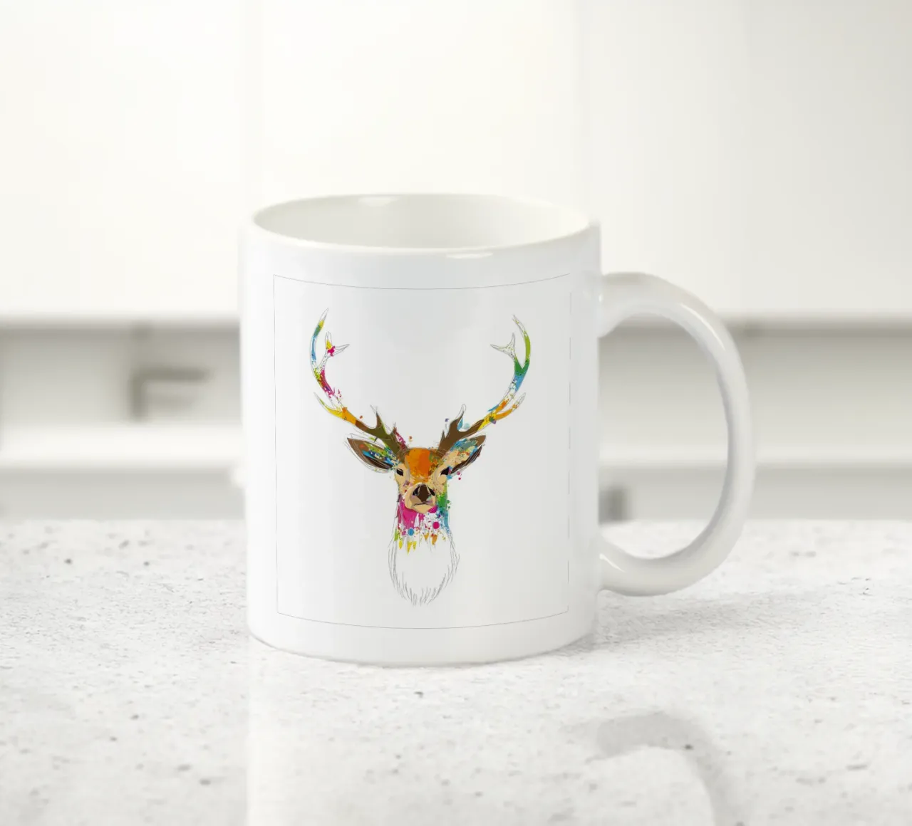 Cervo in esplosione di acquerello tazza in ceramica da NA/MO