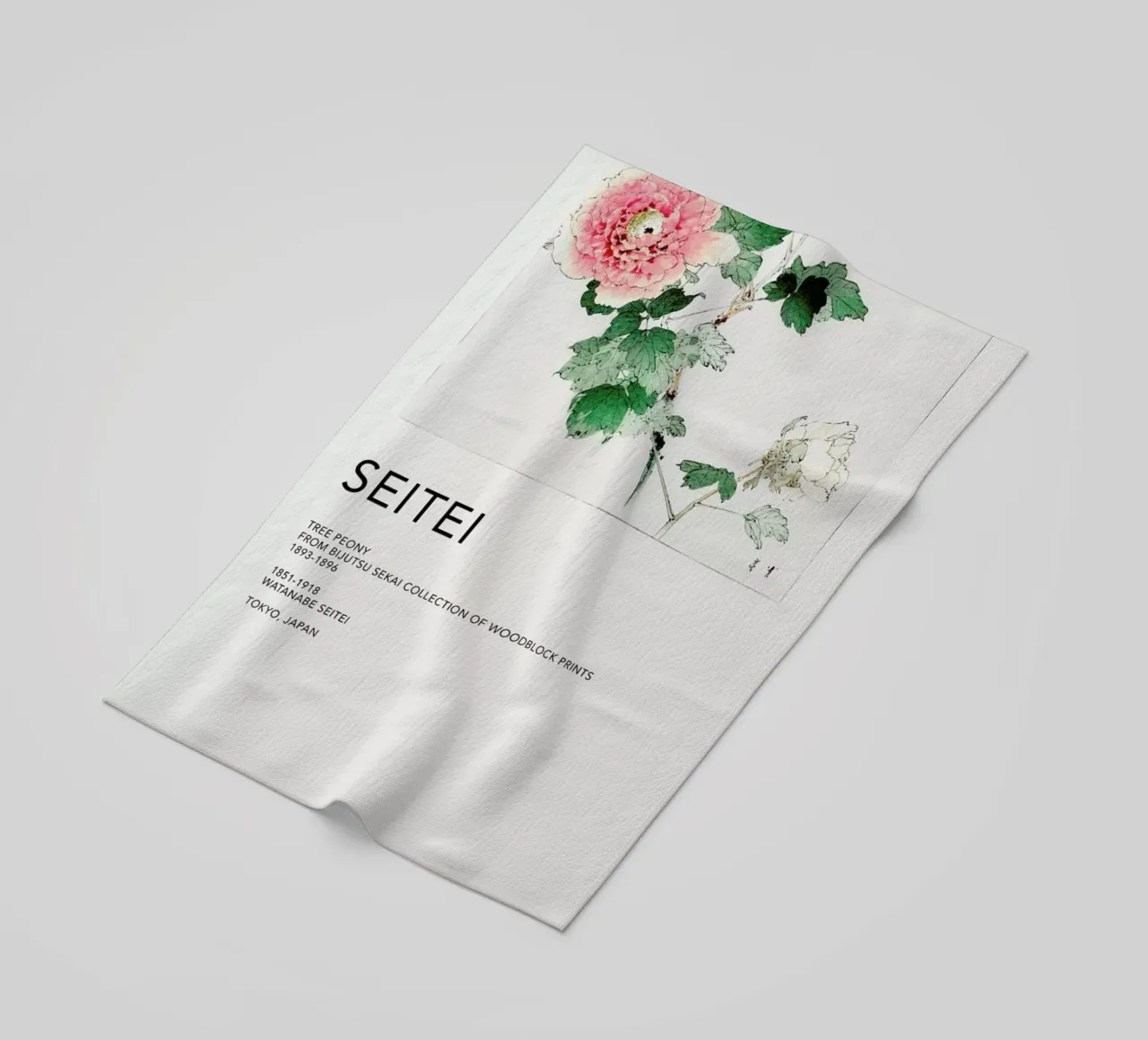 Seitei - Tree Peony beach towel by Vintage by JUNIQE