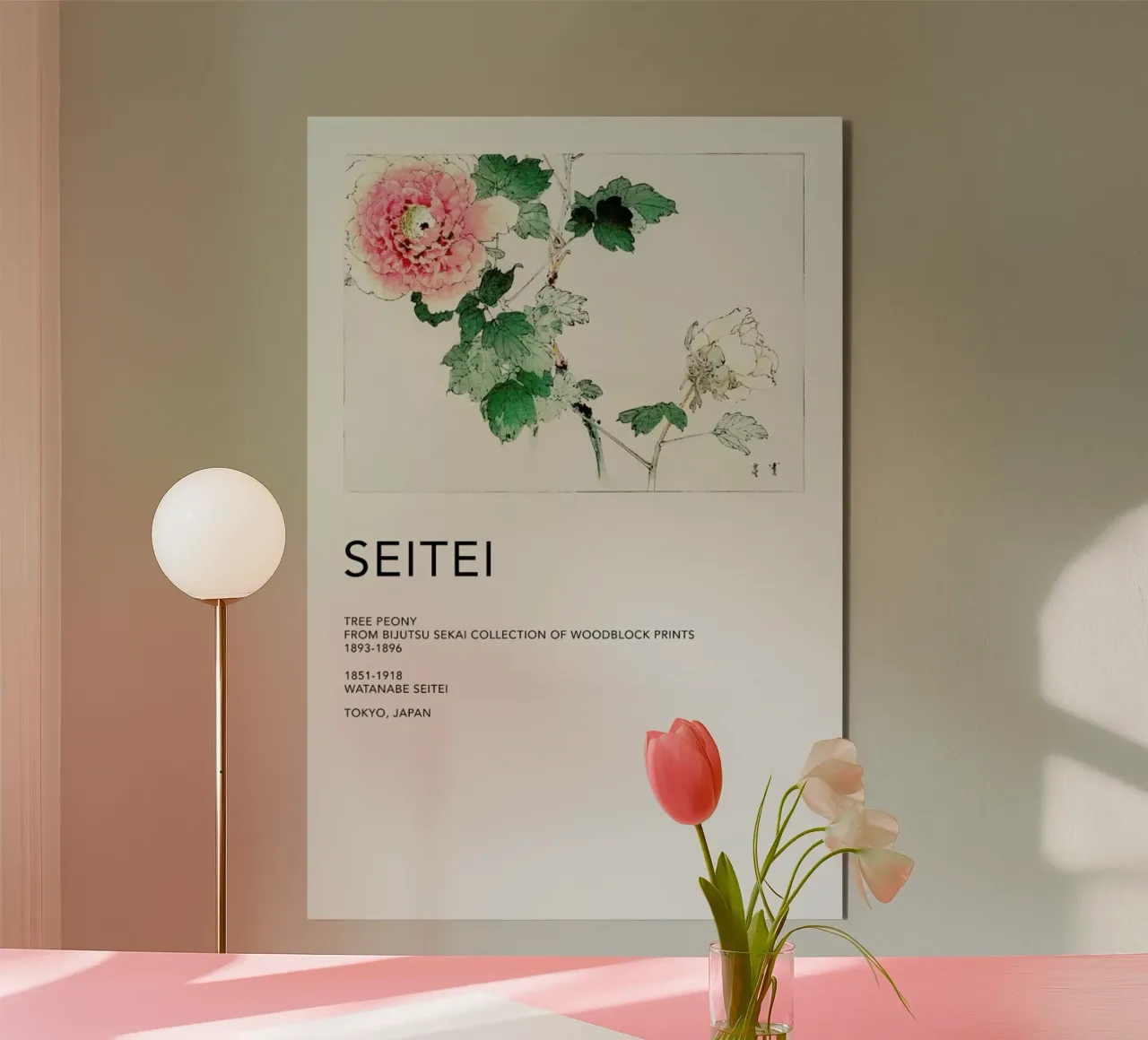 Seitei - Tree Peony alu-dibond by Vintage by JUNIQE