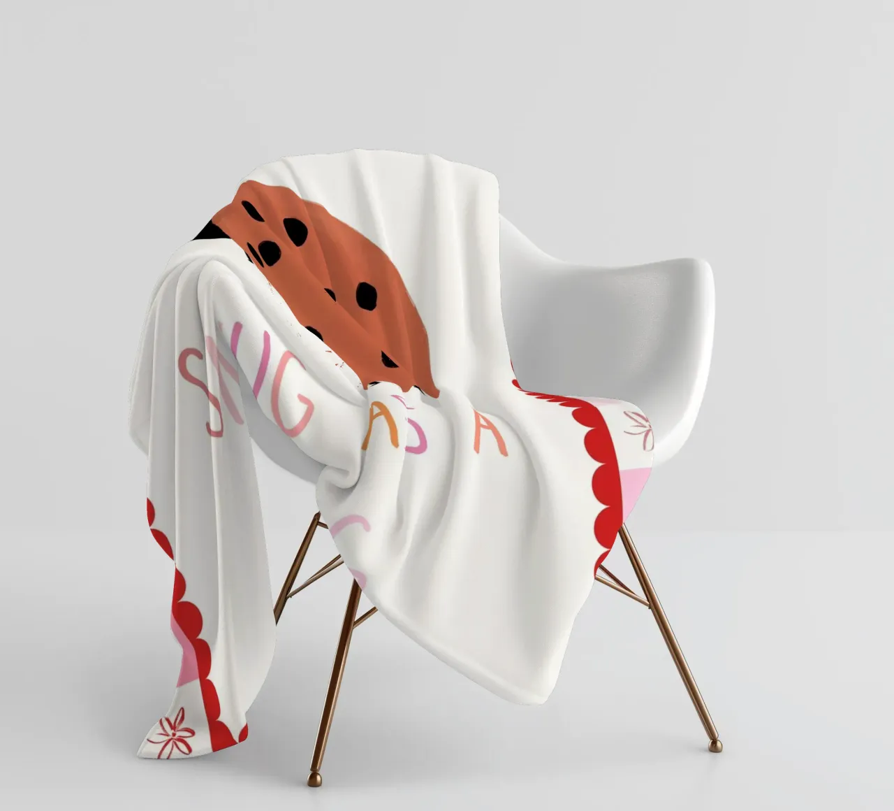 Snug as a bug, Ladybug Print, Nursery Wall Art fleece blanket by SunshinePrints