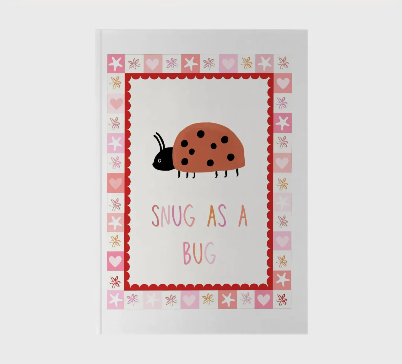Snug as a bug, Ladybug Print, Nursery Wall Art notebook by SunshinePrints
