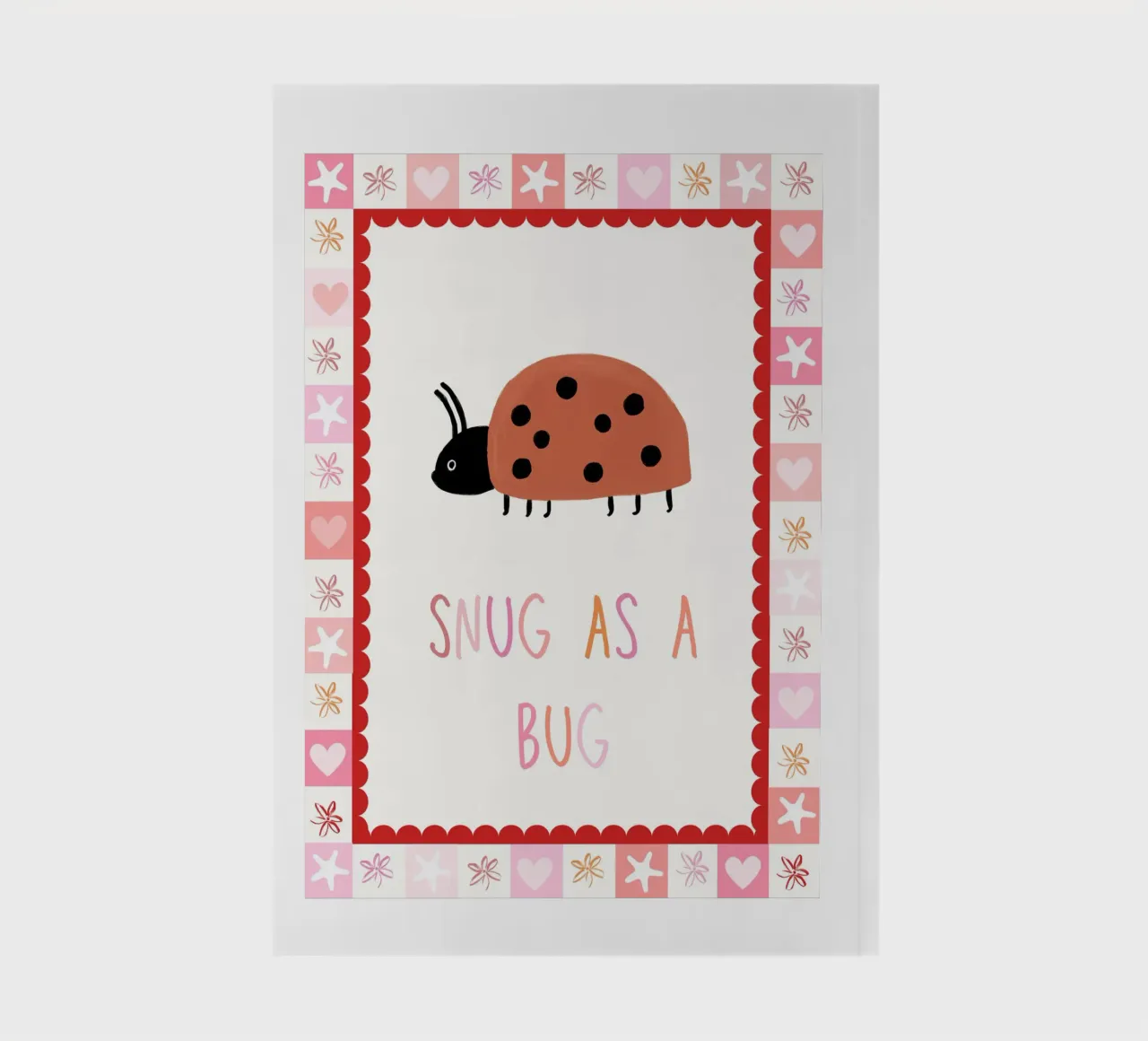 Snug as a bug, Ladybug Print, Nursery Wall Art notebook by SunshinePrints