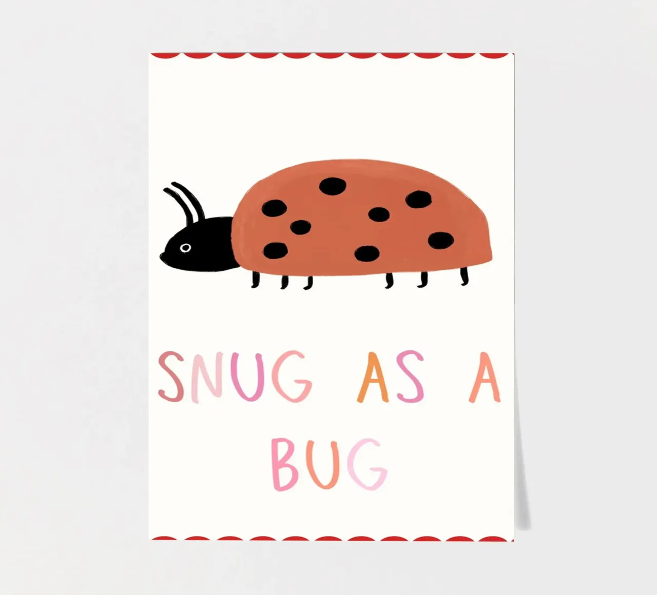Snug as a bug, Ladybug Print, Nursery Wall Art sticker sheet by SunshinePrints