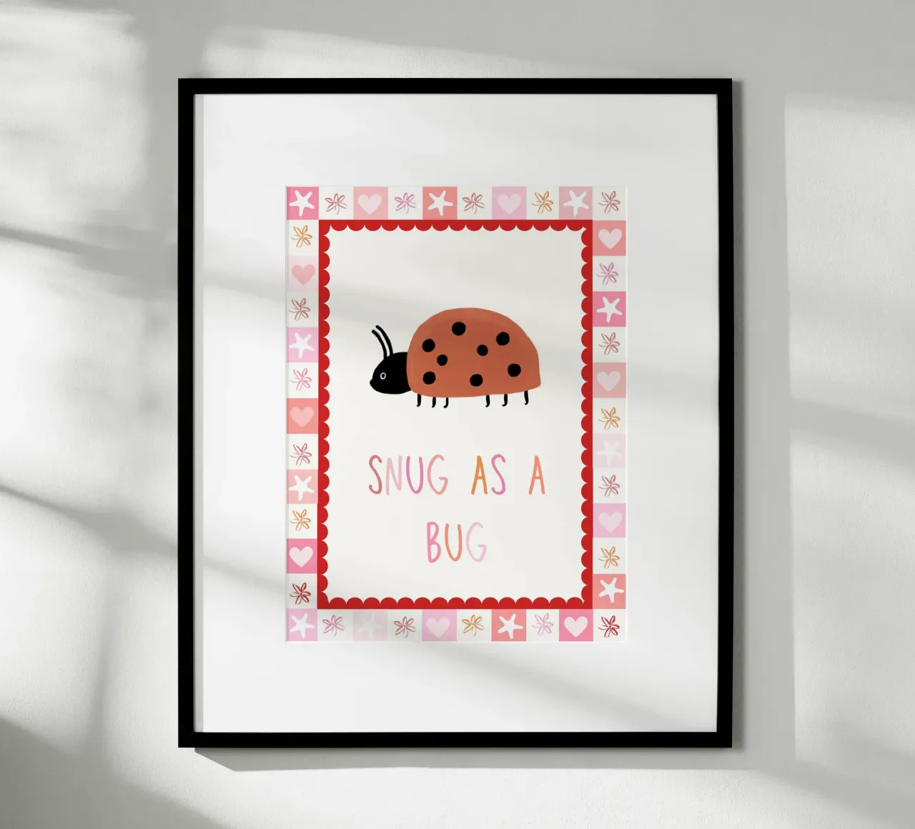 Snug as a bug, Ladybug Print, Nursery Wall Art hahnemühle by SunshinePrints