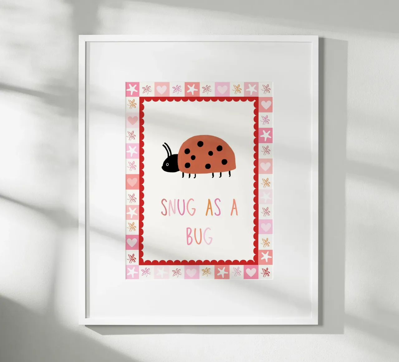 Snug as a bug, Ladybug Print, Nursery Wall Art hahnemühle by SunshinePrints