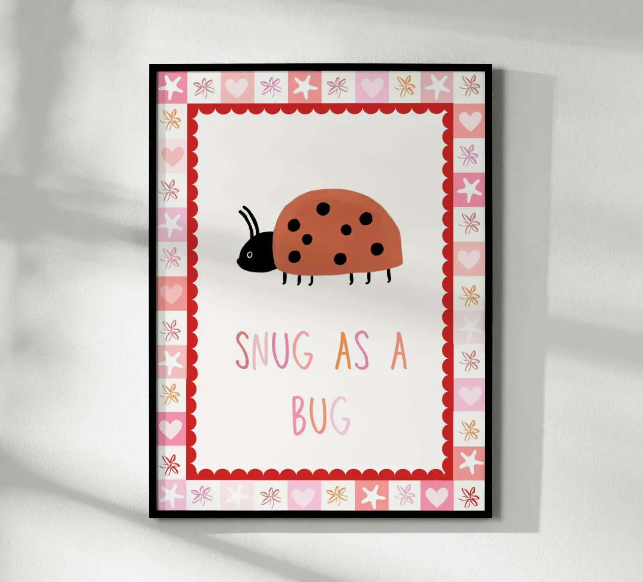 Snug as a bug, Ladybug Print, Nursery Wall Art hahnemühle by SunshinePrints