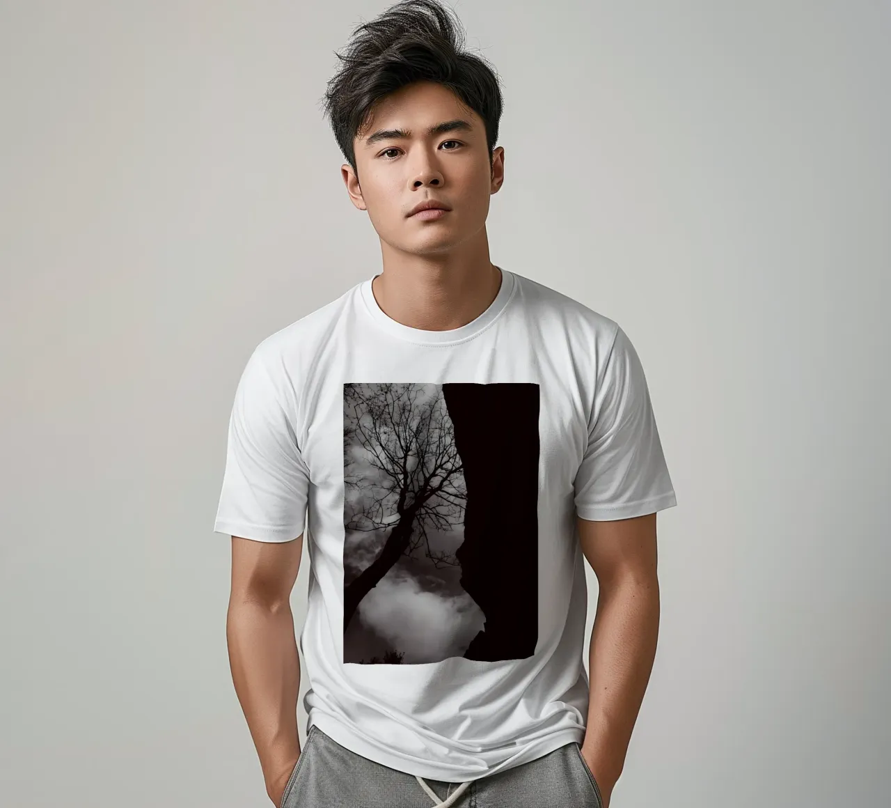 Albero nodoso in una silhouette drammatica t-shirt da NA/MO