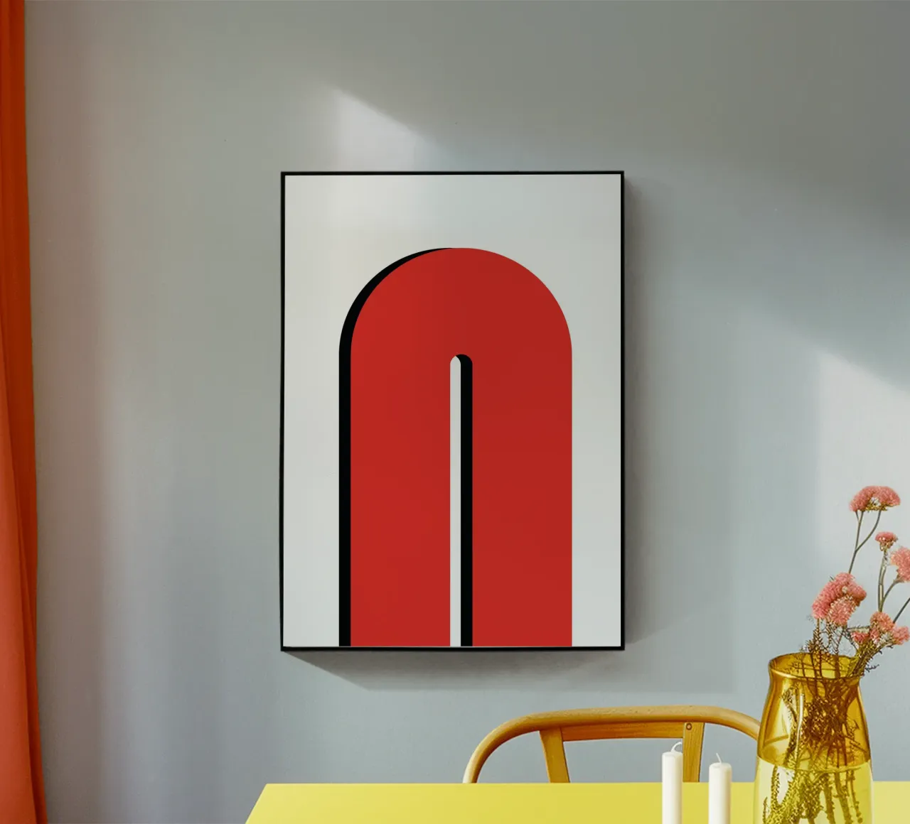 Red Curve acrylic glass by galihstudio