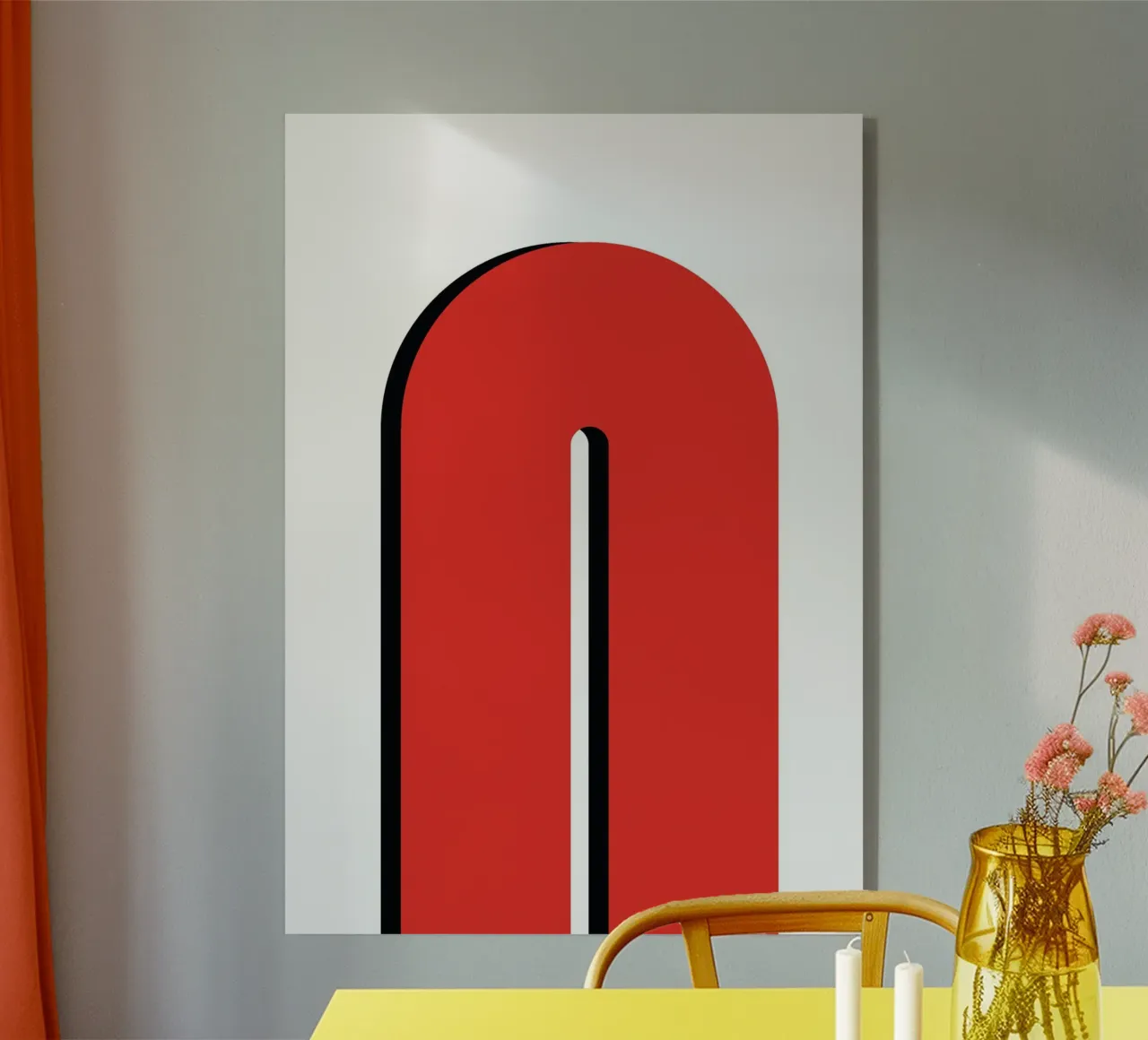 Red Curve acrylic glass by galihstudio